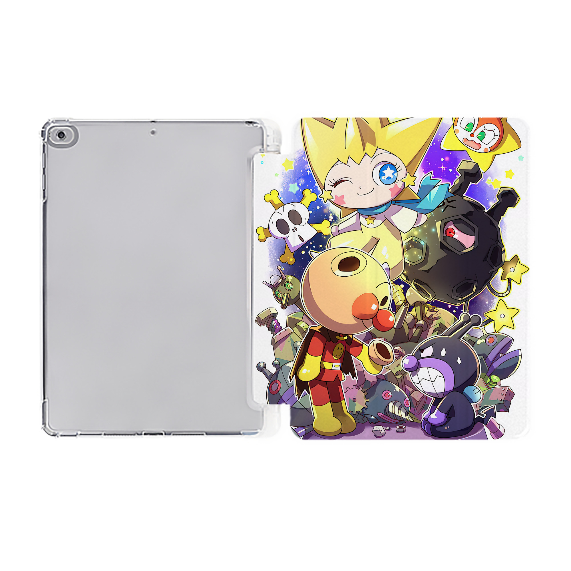 （画像用） アンパンマン Anpanman IPad ケース ペン収納付き 三つ折りスタンド PUレザー×シリコン 対応機種9.5/10.5/10.9インチ